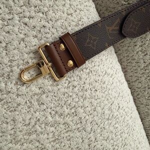 Louis Vuitton Monogram Canvas Strap with Brown Leather and Gold Hardware